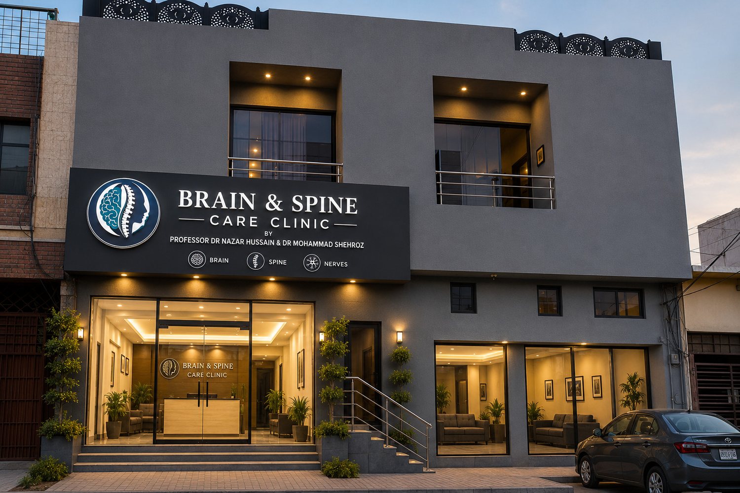 Brain & Spine Care Clinic building at Small D Ground, Faisalabad